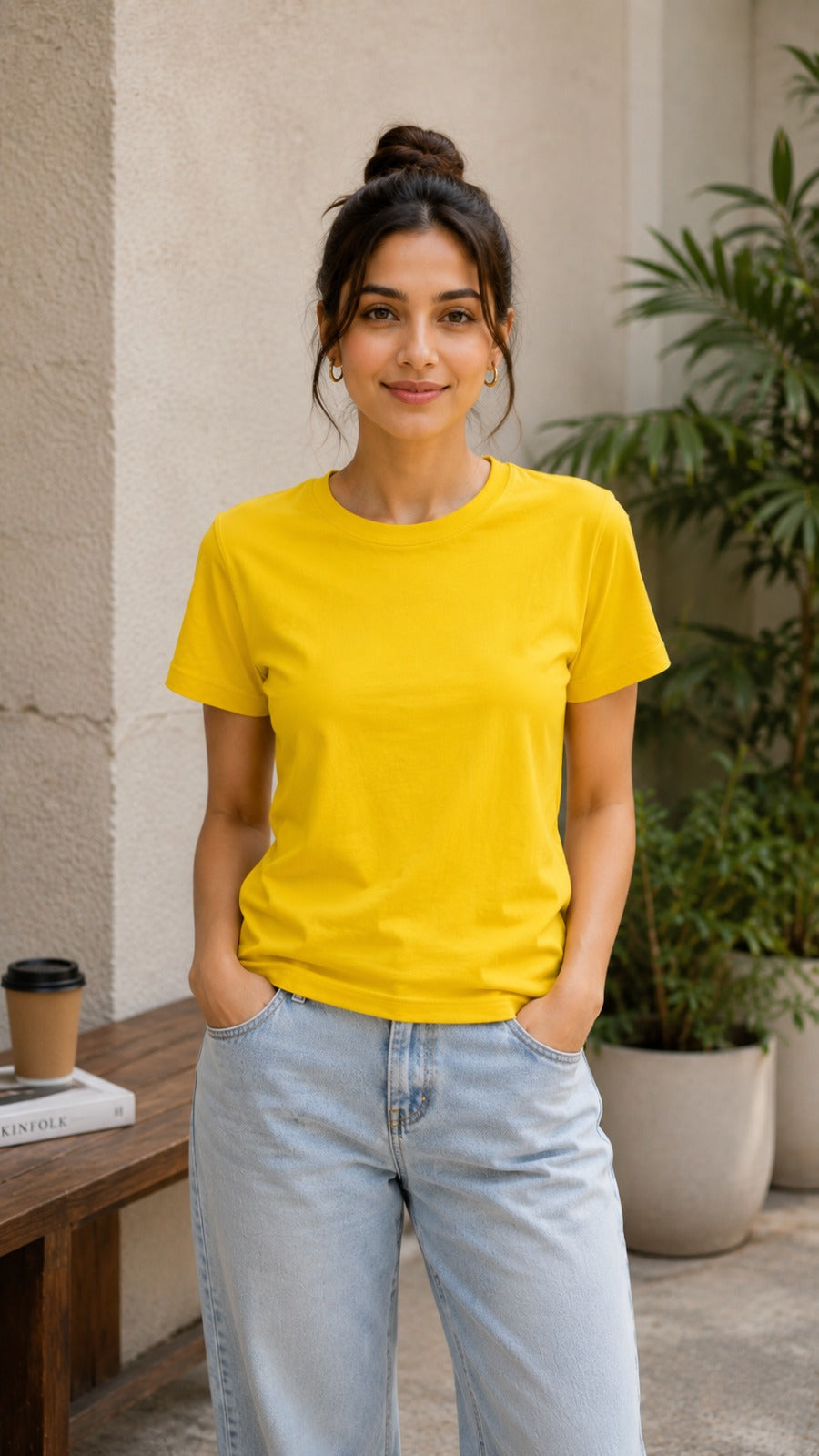 Womens Tshirt Crew Neck with Half sleeves