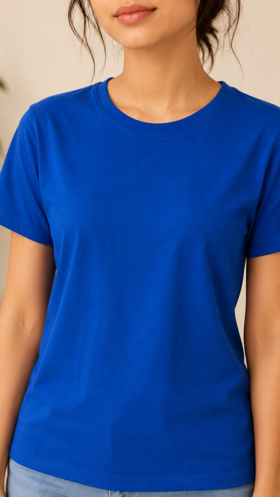 Womens Tshirt Crew Neck with Half sleeves