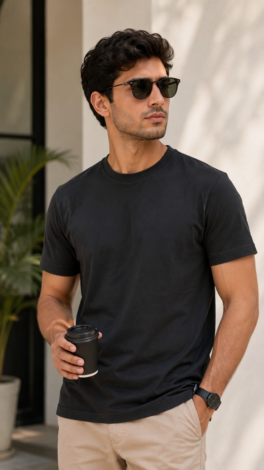 Mens Tshirt Crew Neck with half sleeves