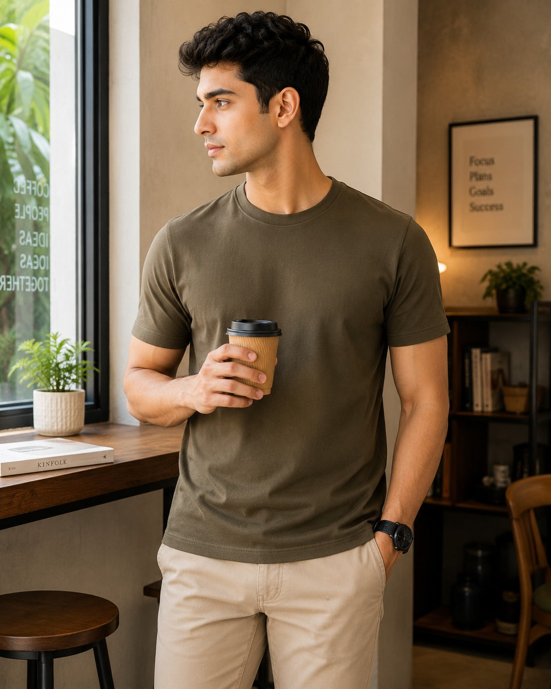 Mens Tshirt Crew Neck with half sleeves