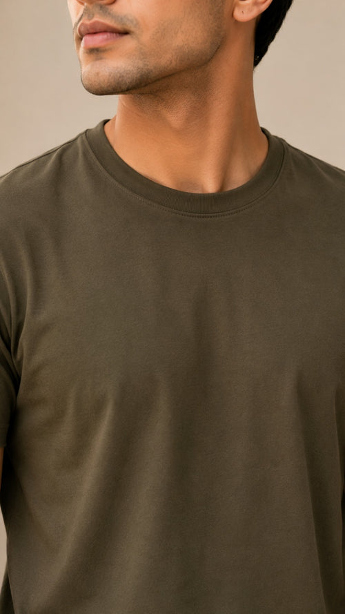 Mens Tshirt Crew Neck with half sleeves