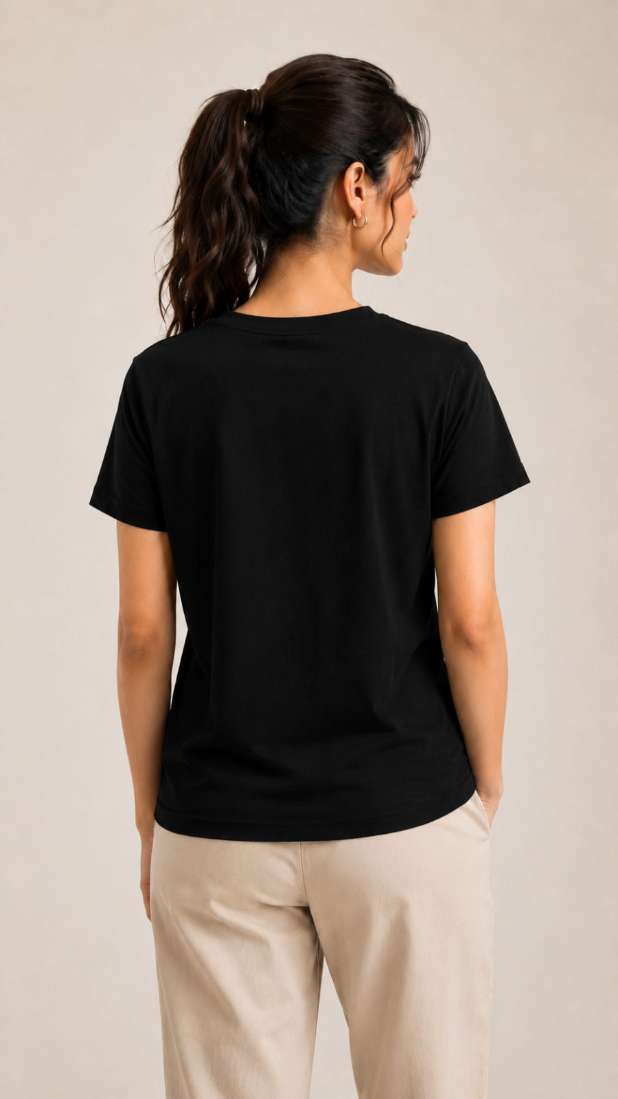 Womens Tshirt Crew Neck with Half sleeves