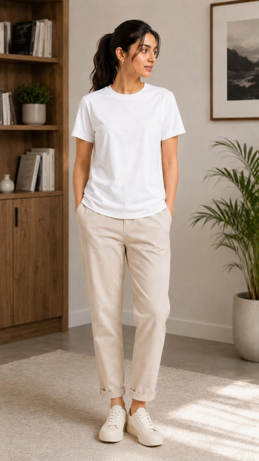 Womens Tshirt Crew Neck with Half sleeves