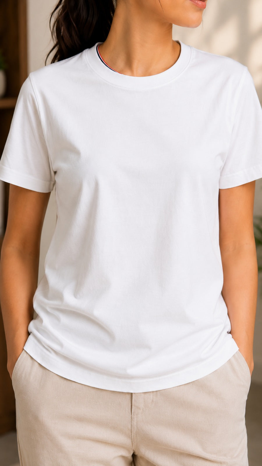 Womens Tshirt Crew Neck with Half sleeves