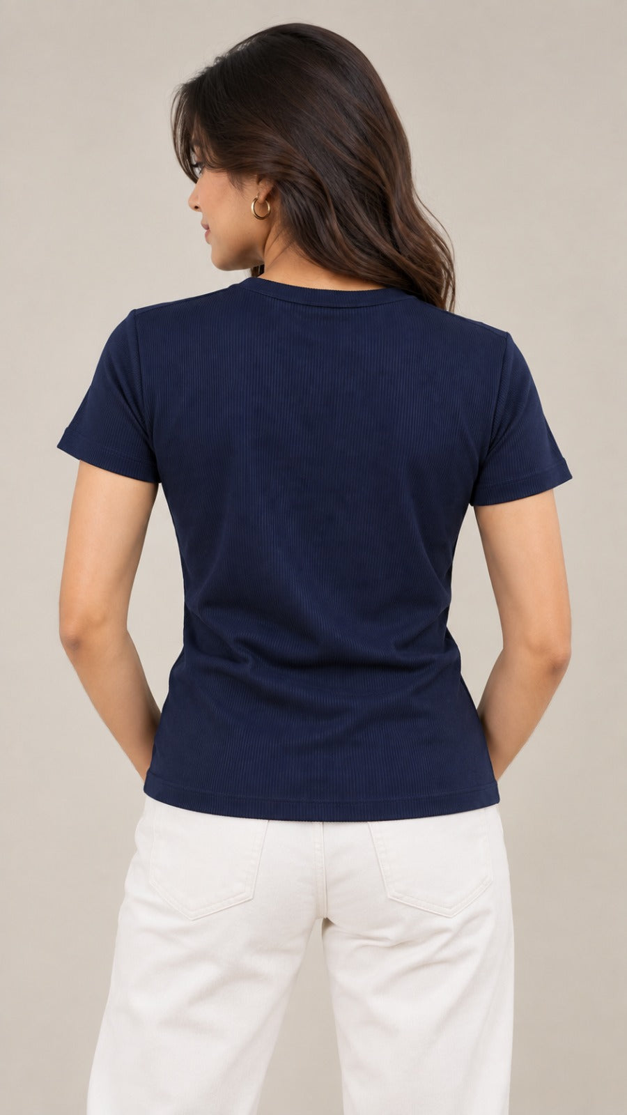 Womens Derby Rib Crew - Navy